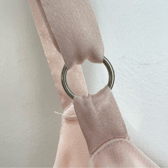 Y2K Oscar de la Renta Pink Label blush pink chiffon baby doll chemise nighty L - Picture 14 of 17